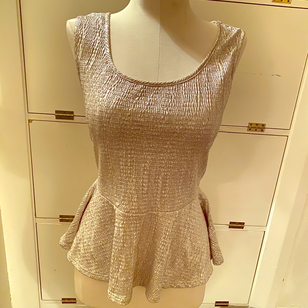 Silver peplum top